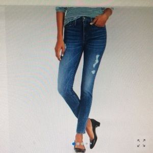 J. Crew Distressed High Rise Skinny Blue Jeans Womens 32